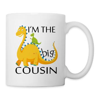 Big Cousin Of The Birthday Boy Dinosaur - Mug blanc - blanc - Droite