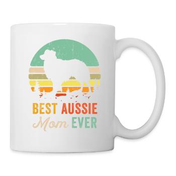 Best Australian Shepherd Mama Mom Shirt - Vintage - Mug - white - Right