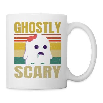 Cute Ghost Costume - Mostly Scary - Funny Retro - Tasse - Weiß - Rechts