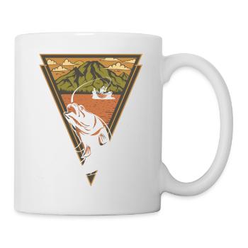 Oncle père pêcheur avec flotteur de poisson en mer - Mug blanc - blanc - Droite