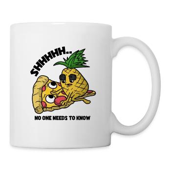 L'ananas séduit une pizza hawaï - Mug blanc - blanc - Droite