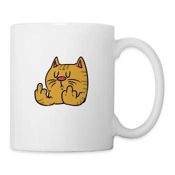 Chat doigt doigt drôle orange - Mug blanc - blanc - Droite