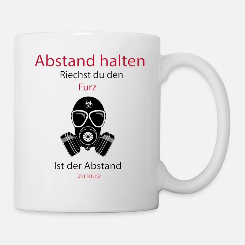 Abstand halten - riechst du den Furz - Tasse - Weiß