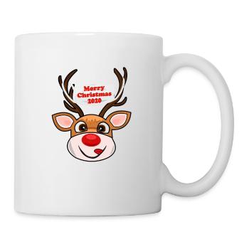 Weihnachten Christmas Geschenk Rentier Maske - Tasse - Weiß - Rechts