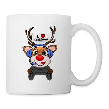 Gaming Gamer Gamer Corona Mask Lockdown Reindeer - Mug - white - Right