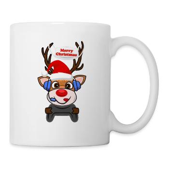 Masque Corona de renne de Noël Gaming Gamer - Mug blanc - blanc - Droite
