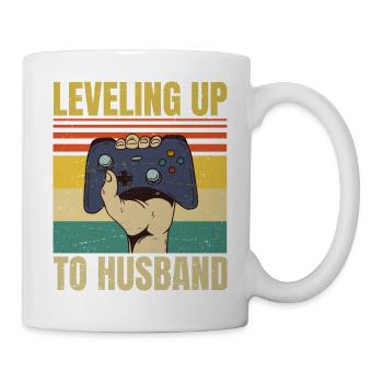 Mise à niveau jusqu'au mari - Mariage de joueur de marié - Mug blanc - blanc - Droite