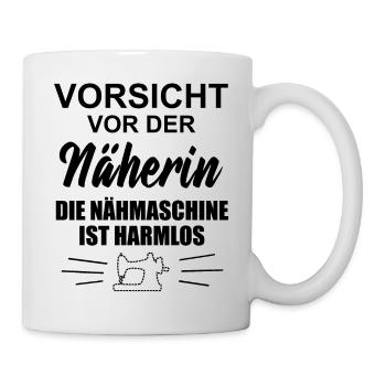 Nähen Nähmaschine Spruch Näherin Lustiges Geschenk - Tasse - Weiß - Rechts