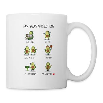 Avo Cardio Resolutions Avocado Vegan l'année prochaine - Mug blanc - blanc - Droite