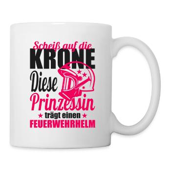Feuerwehr freiwillige Feuerwehr Feuerwehrmann Frau - Tasse - Weiß - Rechts