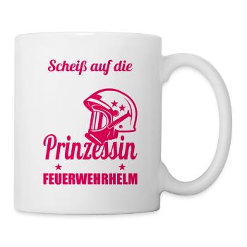 Feuerwehr freiwillige Feuerwehr Feuerwehrmann Frau - Tasse - Weiß - Rechts