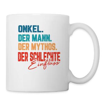 Onkel Bester Schlechter Einfluss Pate Geschenk - Tasse - Weiß - Rechts