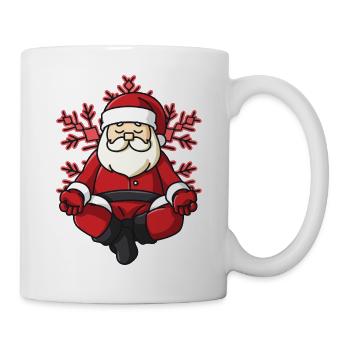 Christmas yoga Santa Claus Christmas present - Mug - white - Right