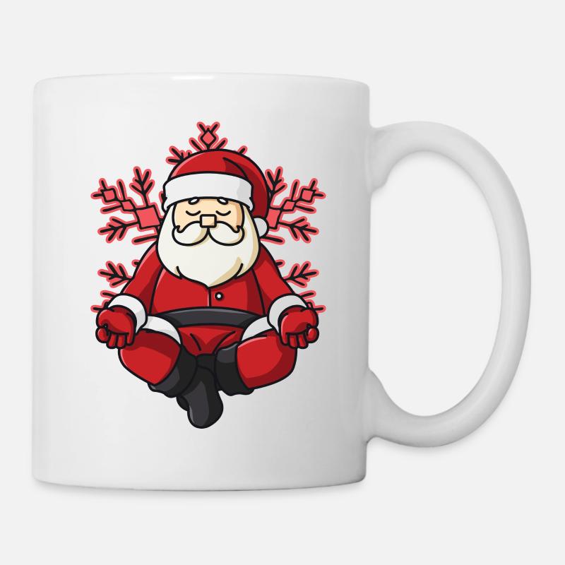 Noël yoga Père Noël cadeau de Noël - Mug blanc - blanc