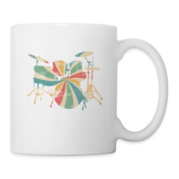 Batteur batterie batteur baguettes musique - Mug blanc - blanc - Droite