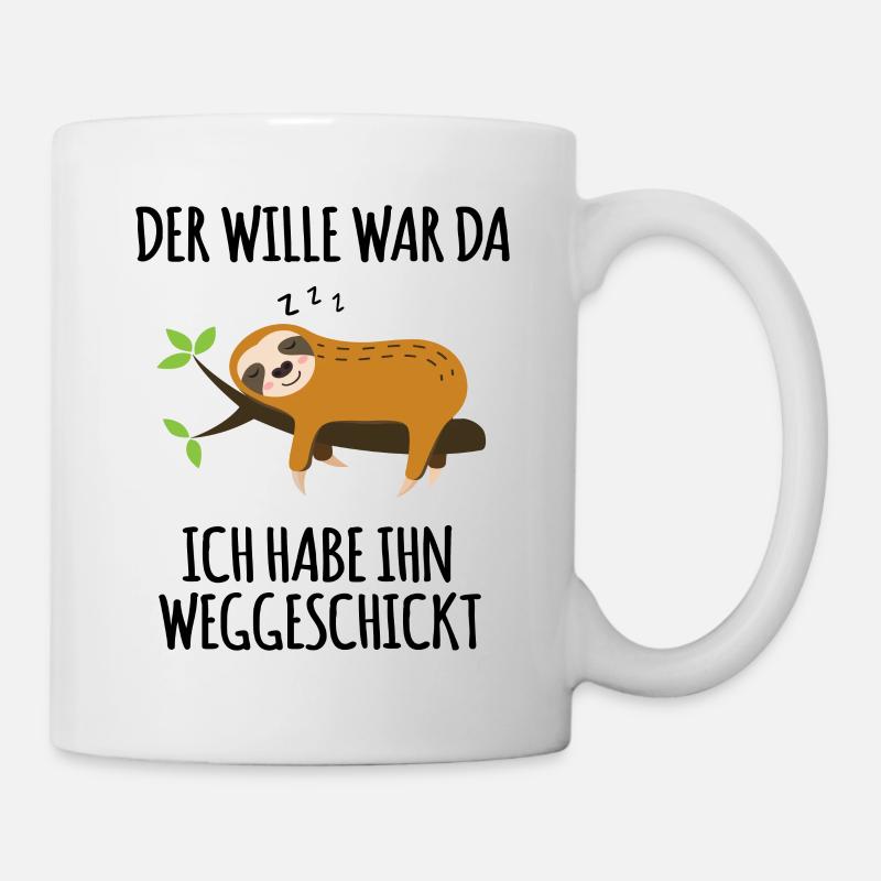 Lustiger Faultier Spruch Arbeitskollege Mitarbeite - Tasse - Weiß