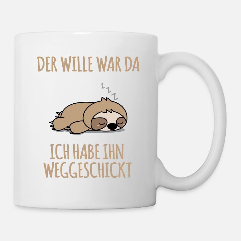 Lustiger Faultier Spruch Arbeitskollege Mitarbeite - Tasse - Weiß