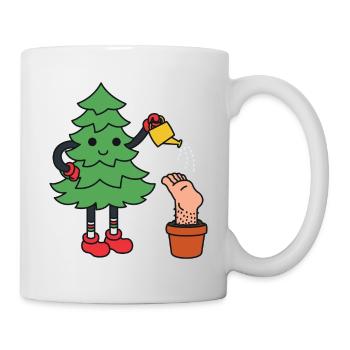 Arbre de noël drôle de noël drôle de sapin - Mug blanc - blanc - Droite
