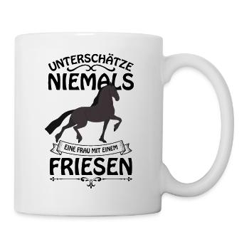 Friese Pferd - Tasse - Weiß - Rechts
