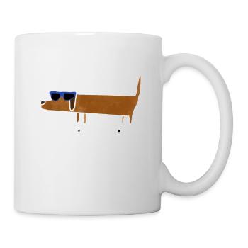 Skateboard drôle de chien de teckel - Mug blanc - blanc - Droite