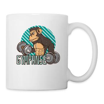 Gympanse Schimpanse Fitnessstudio Gym - Tasse - Weiß - Rechts