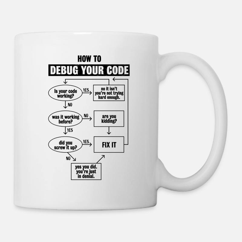 Programmiercode Codierung Lustiges Debug-Geschenk - Tasse - Weiß