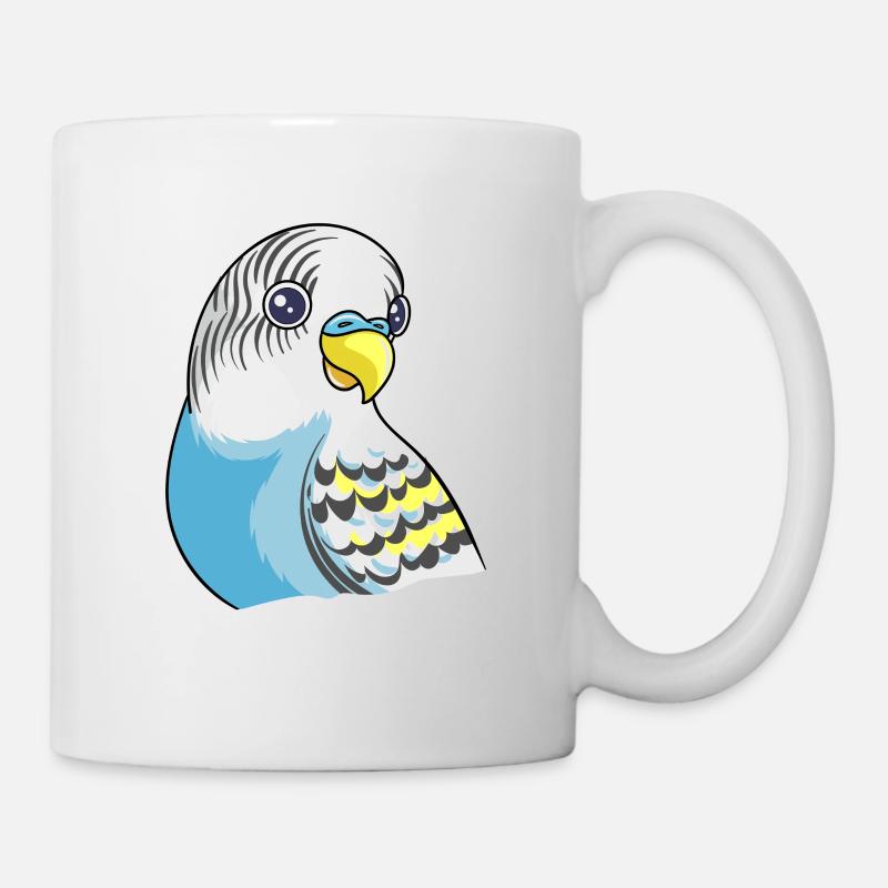 Beautiful blue budgie design - Mug - white