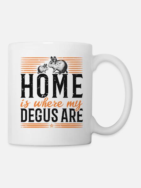 Home is where my Degus are - Tasse - Weiß