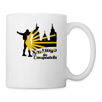 Camino Santiago Jakobsweg Muschel Geschafft Pilger - Tasse - Weiß - Rechts