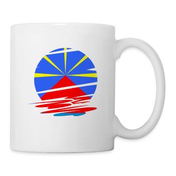 île de la réunion soleil volcan mahaveli t-shirt - Mug blanc - blanc - Droite
