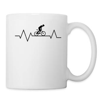 Bicycle heartbeat mountain bike MTB - Mug - white - Right