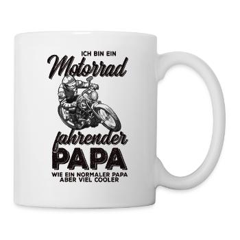 Motorrad Papa - Tasse - Weiß - Rechts