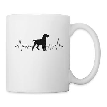 German Wirehaired Pointer Heartbeat Hound Dog - Mug - white - Right