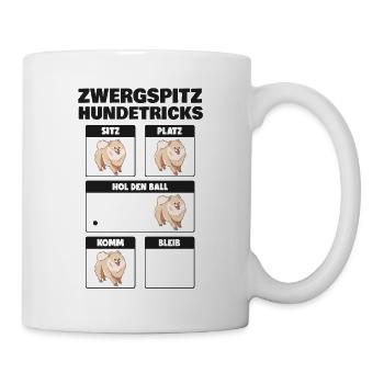 Zwergspitz Hundetricks Pomeranian Hund - Tasse - Weiß - Rechts
