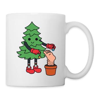 Arbre de noël drôle de noël drôle de sapin - Mug blanc - blanc - Droite