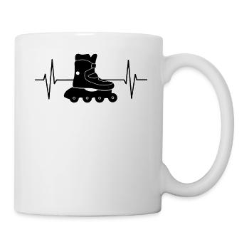 Ligne d'ECG de patinage à roues alignées - Mug blanc - blanc - Droite