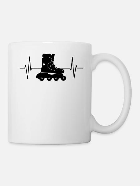 Inlineskaten Geschenk Rollerblading EKG Linie - Tasse - Weiß