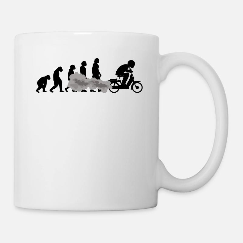 Mofa Mofaroller EVOLUTION Moped Mofafahrer Mofa - Tasse - Weiß