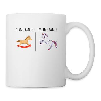 Deine Tante Meine Tante Einhorn I Lustiger Spruch - Tasse - Weiß - Rechts