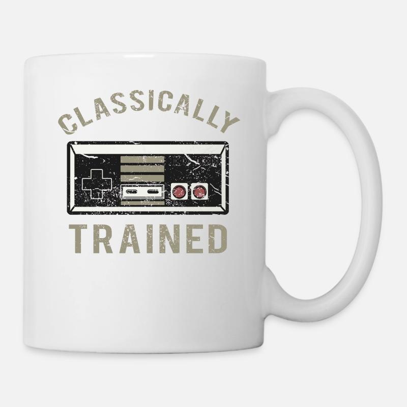Klassisch ausgebildeter Retrogaming-Videospieler - Tasse - Weiß