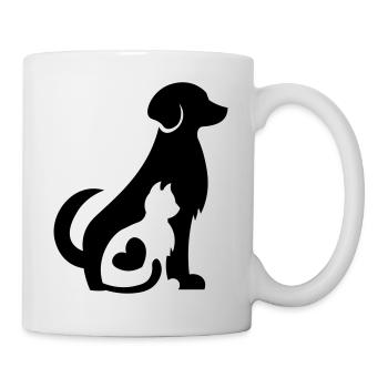 Dog and Cat together! Pet Love - cat and dog - Mug - white - Right