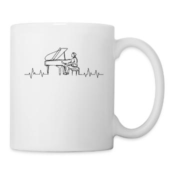 Klavier Herzschlag - Tasse - Weiß - Rechts
