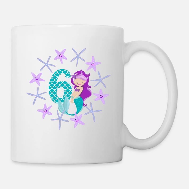 Nixe 6 Jahre alt 6. Geburtstag Geschenk - Tasse - Weiß