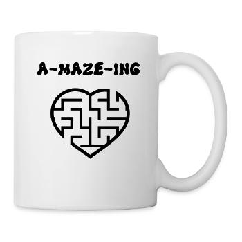 Amazing Maze Liebe Herz - Tasse - Weiß - Rechts