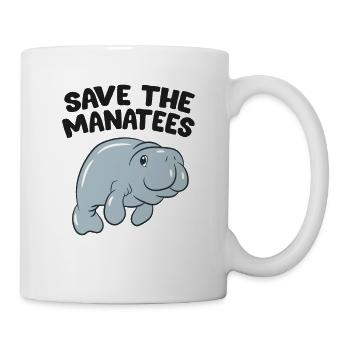 Save The Manatees Floats Potatoes Funny Manatee - Mug - white - Right