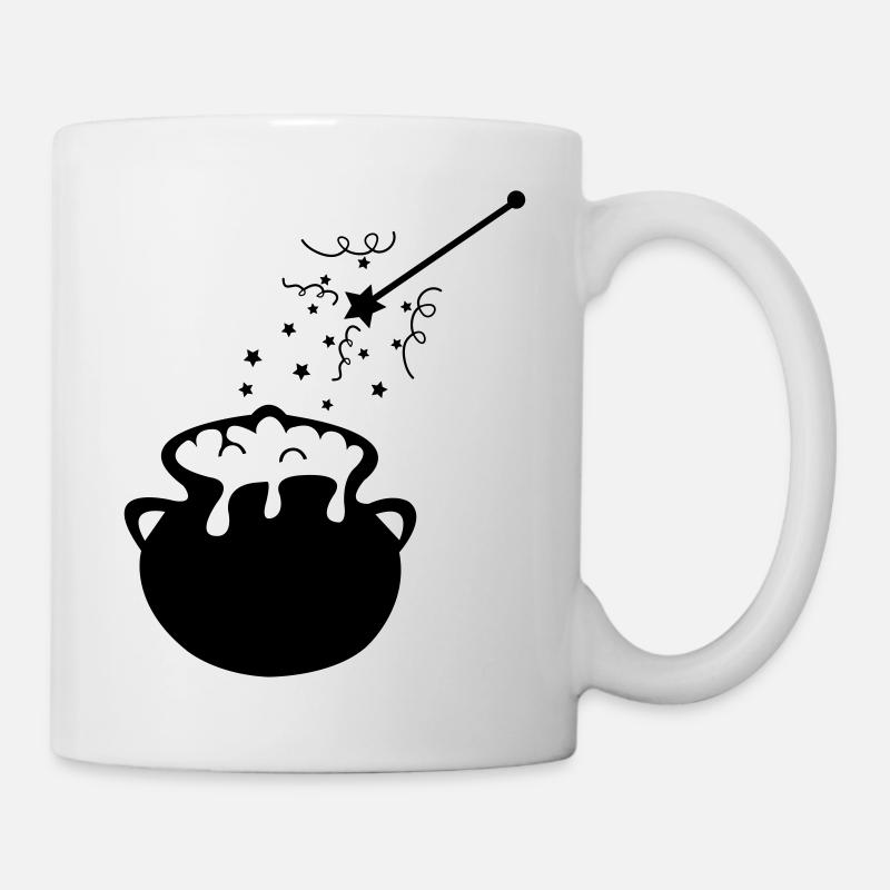 zauberstab kessel - Tasse - Weiß