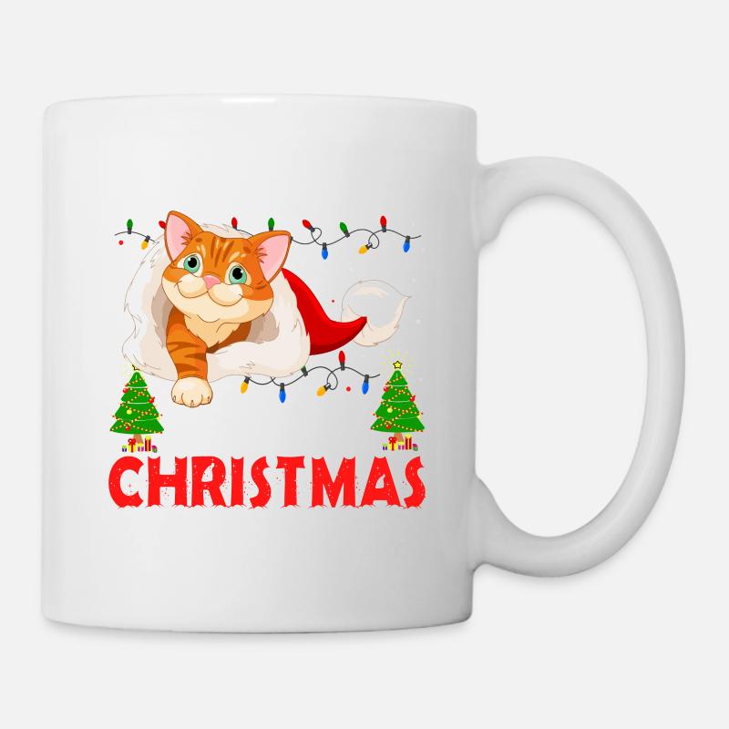 NOËL - MEOW MEOW MERRY CHRISTMAS CAT - Mug blanc - blanc