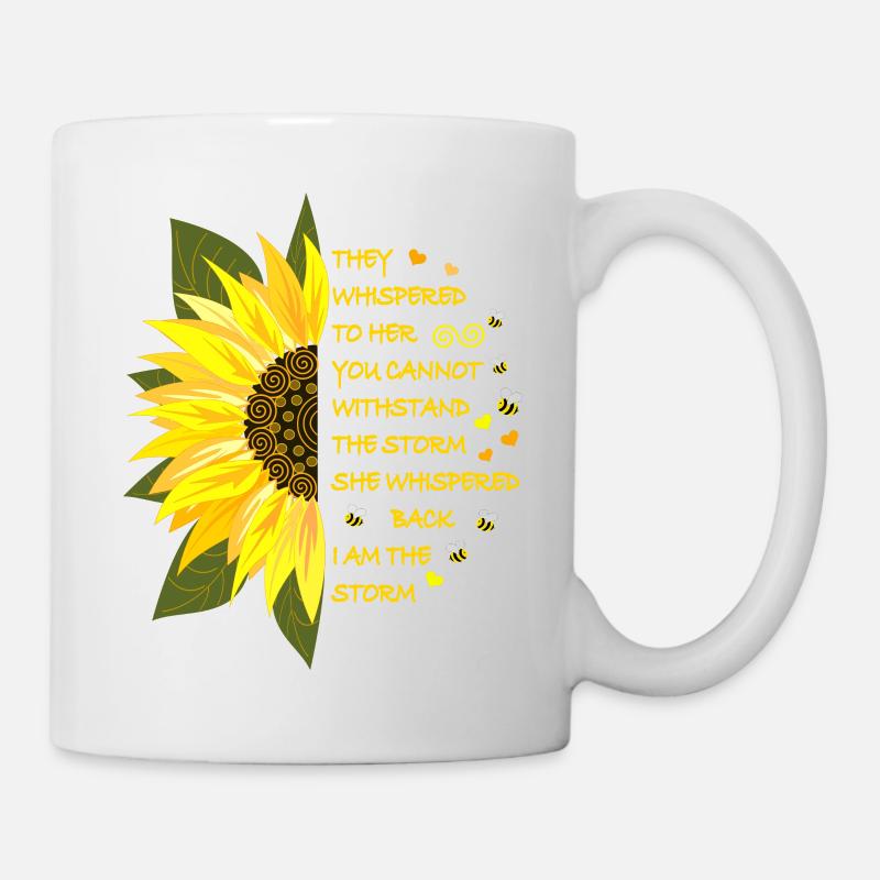 Sonnenblumen Blüte mit Text - Tasse - Weiß