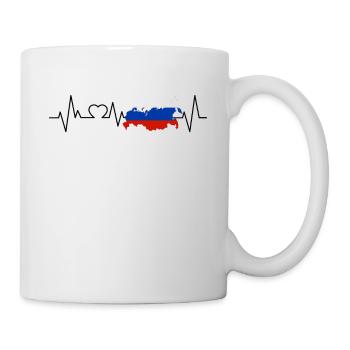 Battement de coeur de la Russie - Mug blanc - blanc - Droite