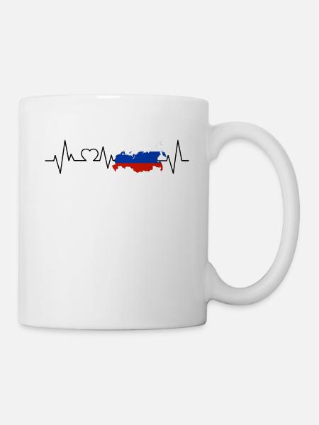 Battement de coeur de la Russie - Mug blanc - blanc